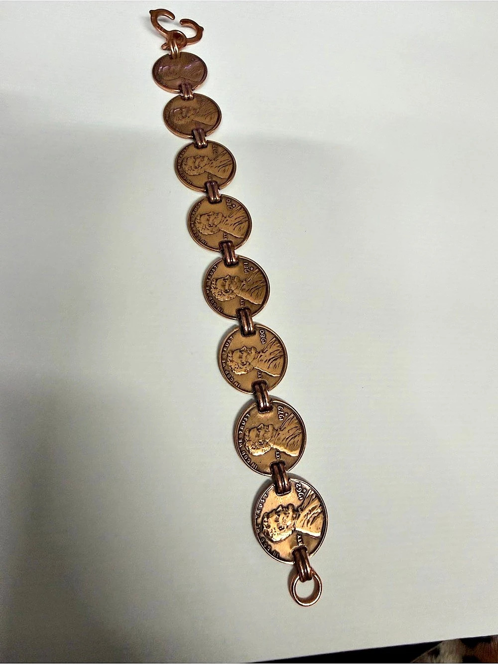 Vintage Copper Penny coin bracelet Rare